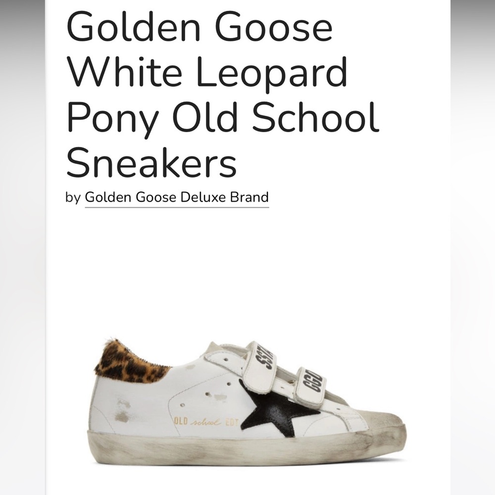 Golden Goose White Leopard Pony Old School Sneakers